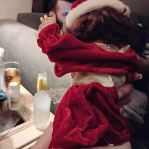 Holiday Red Doll with Lace Details